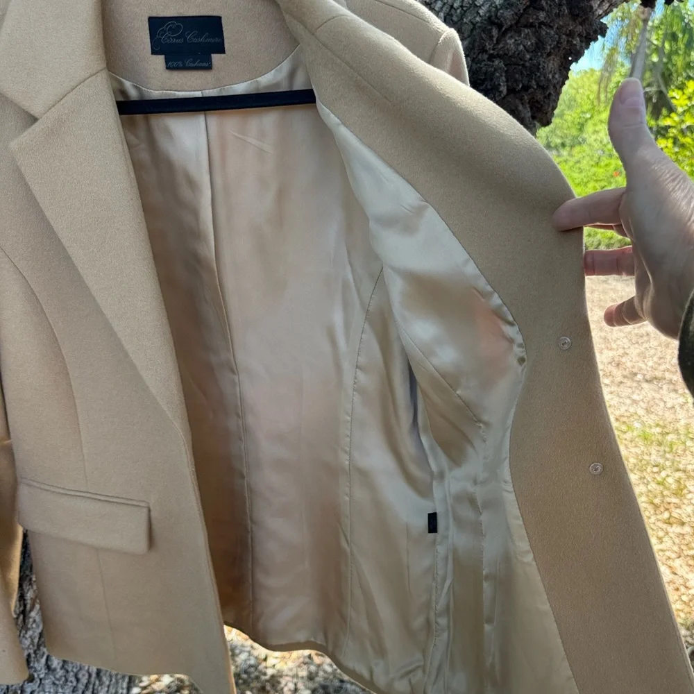 100% Cashmere Vtg.Cirrus Tan Quiet Luxury Classic Blazer.Size M